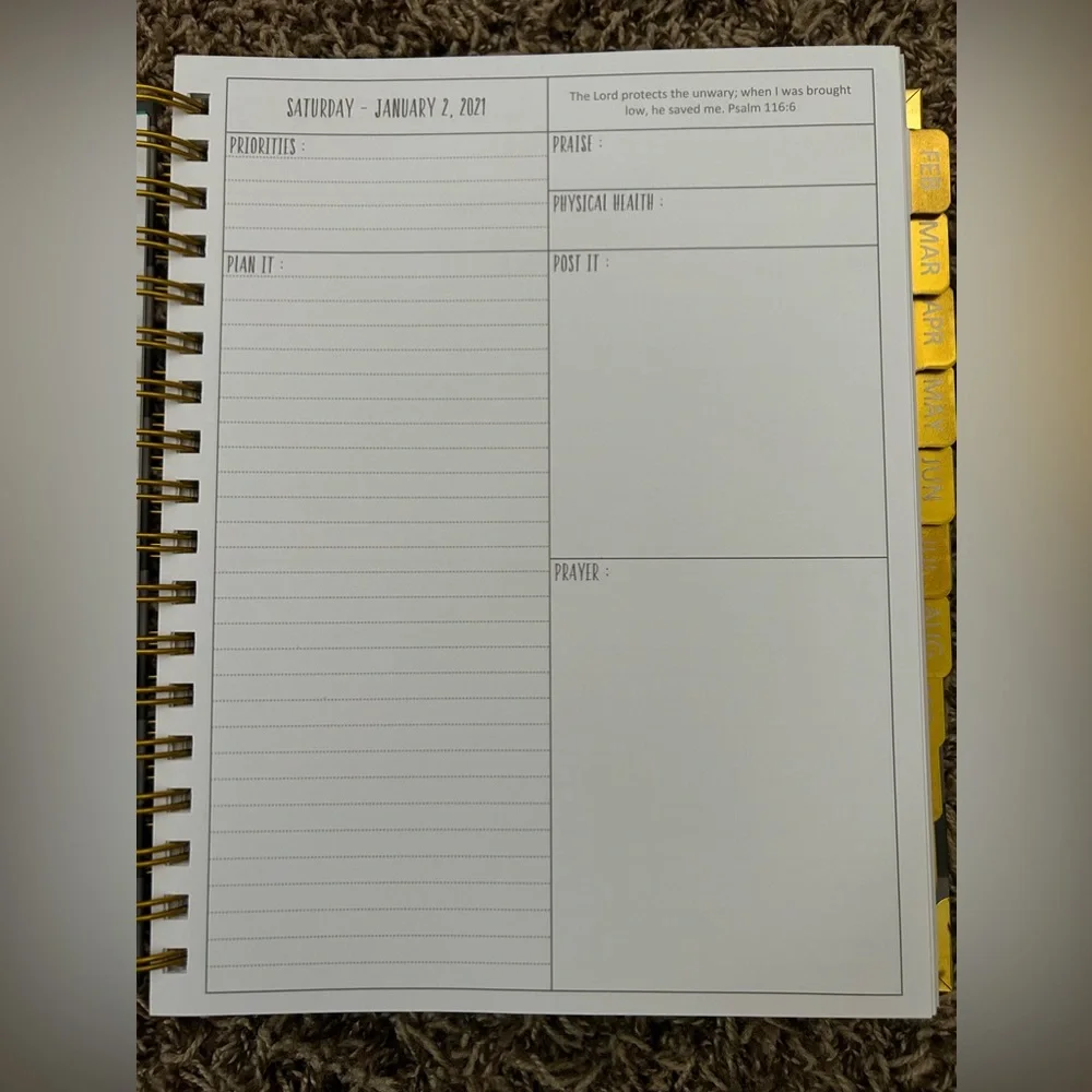 Prayerful Planner 12 month DATED planner from 2021